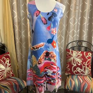 Vibrant ANIMAPOP Floral Sleeveless Midi Dress